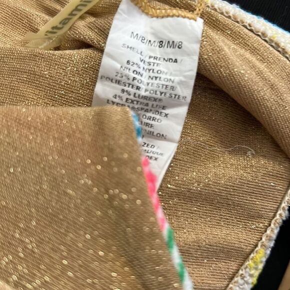 VITAMIN A MULTICOLORED GOLD HARDWARE BIKINI BOTTOM SIZE M‎ - Picture 4 of 4